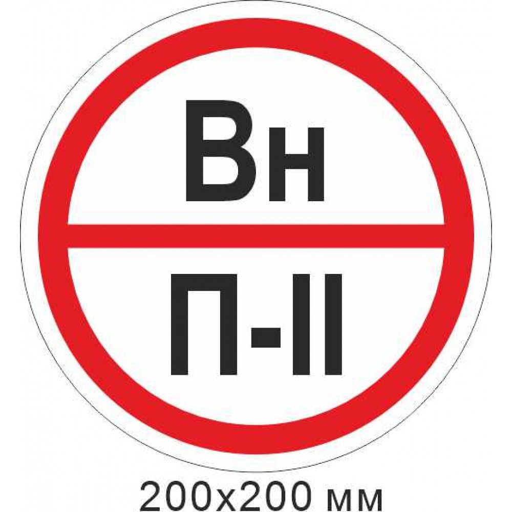 Противопожарный знак пластиковая табличка. Знак категории помещения - Вн